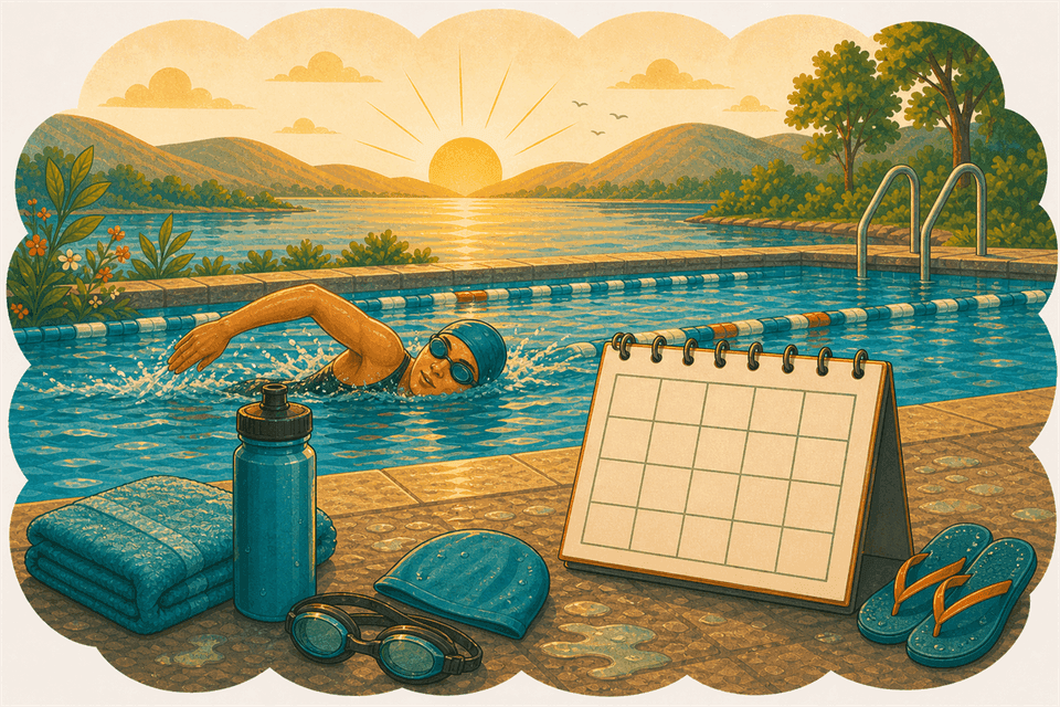 Illustration: Wie oft pro Woche sollte ein Anfänger schwimmen?