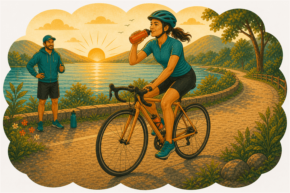 Illustration: Comment boire à un bidon sans tomber