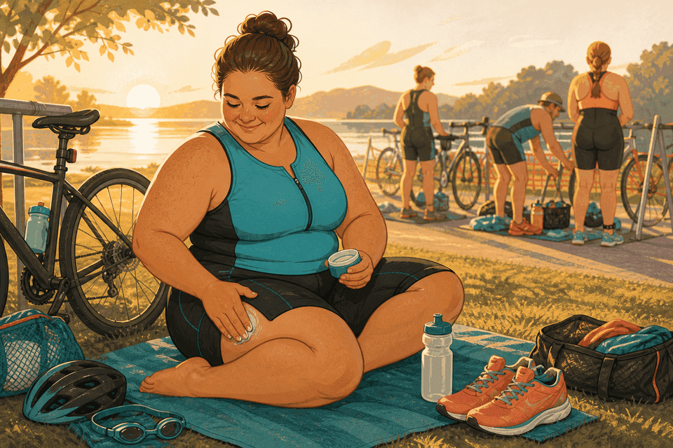 Illustration: Plus-Size-Triathlon am Renntag: Komfort, Ausrüstung und Zugehörigkeit