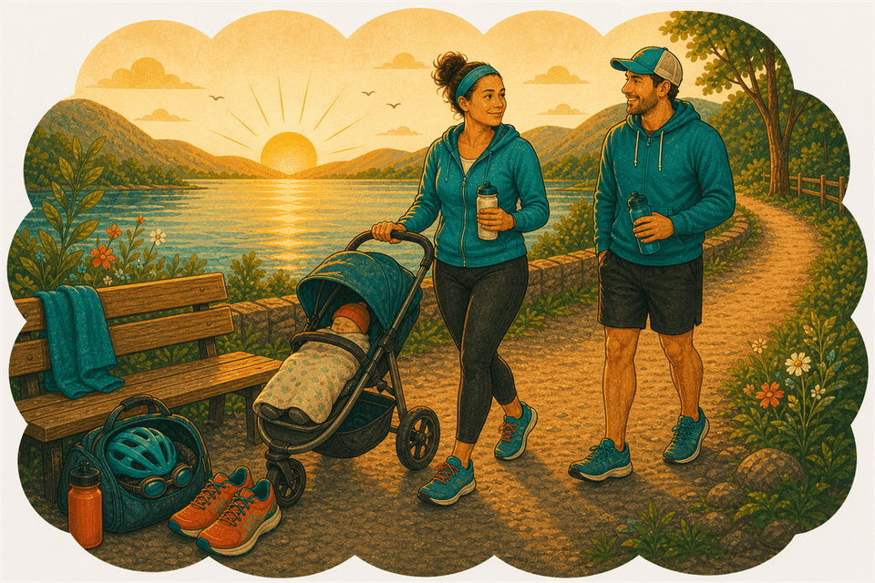 Illustration: Kann ich als Mama nach der Geburt einen Triathlon machen?
