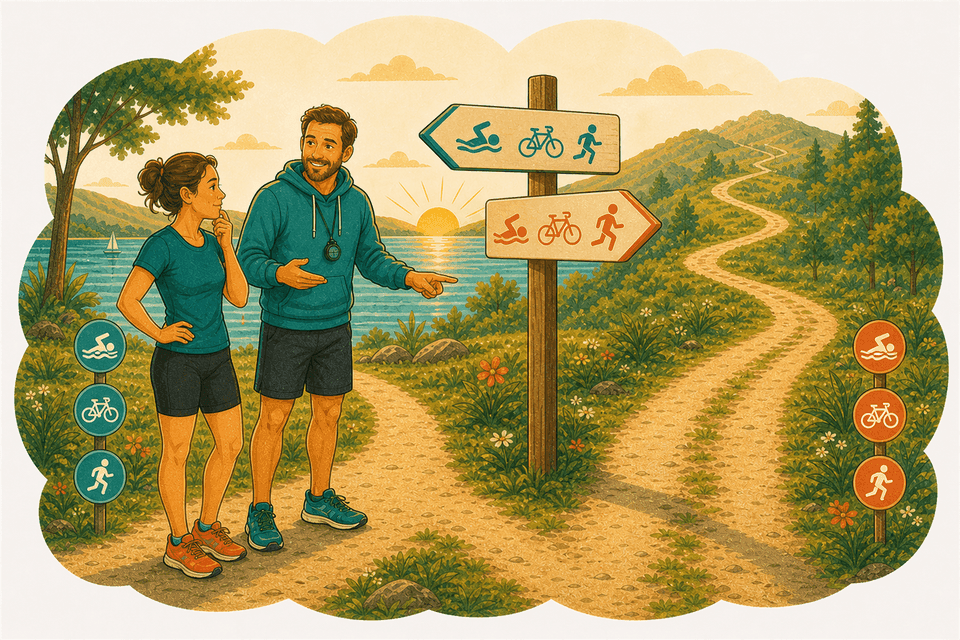 Illustration: Sprint ou Olympic : lequel devrait être ton premier triathlon ?