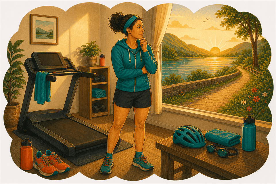 Illustration: Tapis de course ou course en extérieur pour ton premier triathlon