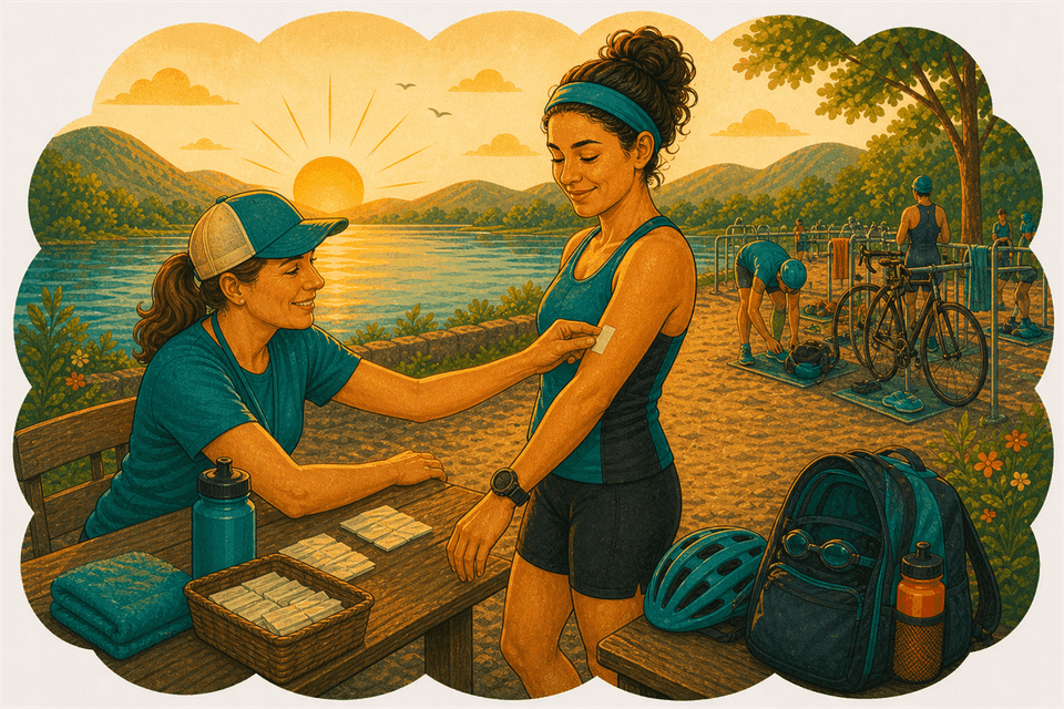 Illustration: Que se passe-t-il lors de l'enregistrement et du marquage corporel en triathlon ?